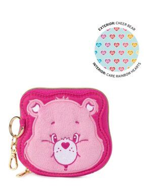 Lug Care Bears x Lug Coin Pouch Cheer Bear Pink/Care Rainbow Hearts